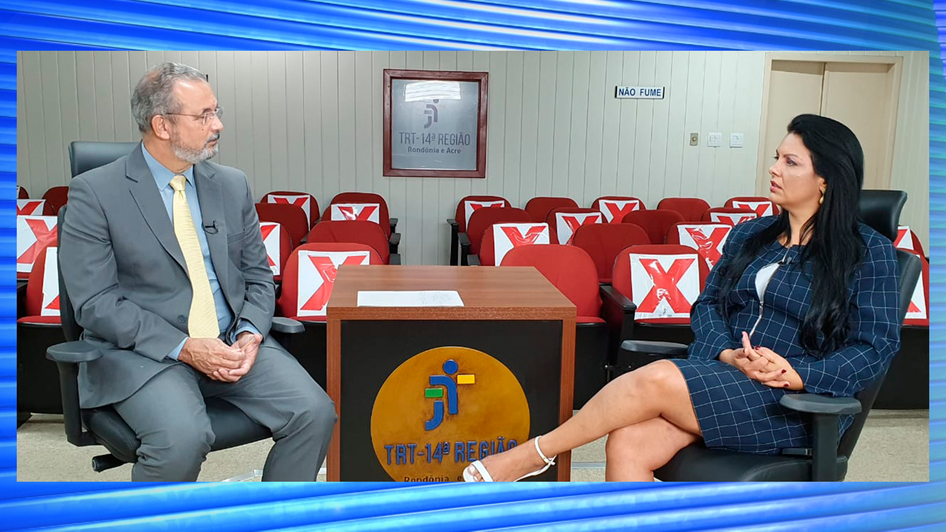 jornalista Celso Gomes com a conselheira Tânia Reckziegel