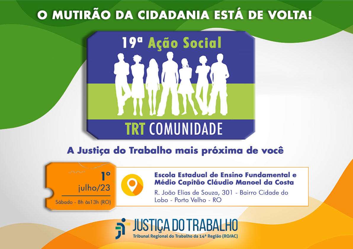 Banner oficial do TRT Comunidade - 19ª edição