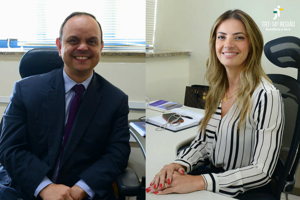  juiz Celso Antônio Botão Carvalho Júnior e juíza Fernanda Antunes Marques Junqueira, supervisora do CEJUSC de 2º Grau.