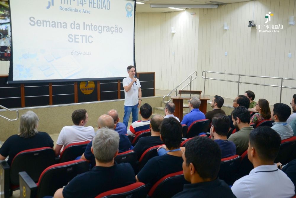 TRT-14 realiza a 3ª Semana de Integração  da SETIC com foco em inovação e uso de inteligência artificial no processo de governança e cultura organizacional.