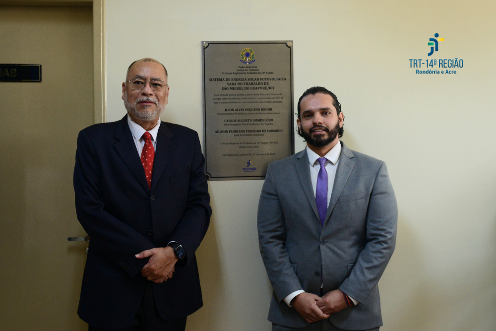 TRT-14 inaugura sistemas de energia solar fotovoltaica em Cacoal e São Miguel do Guaporé