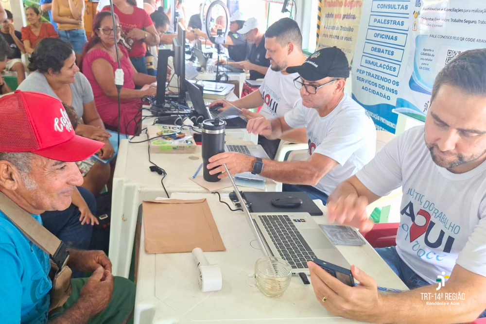 Ação reúne TRT-14 e parceiros e já soma mais de 1,2 mil atendimentos nos primeiros dias em Calama 