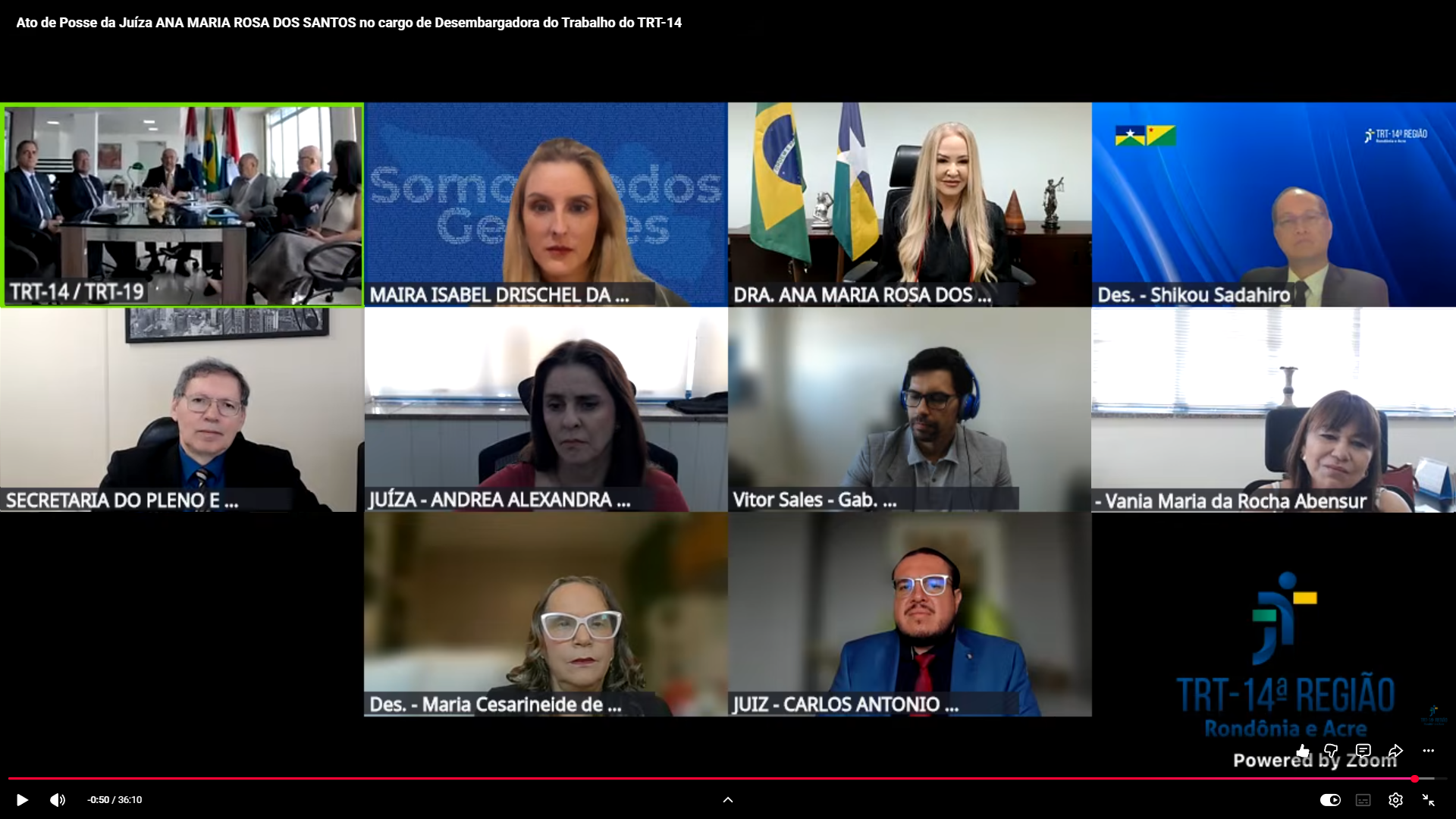 TRT-14 empossa desembargadora Ana Maria Rosa dos Santos