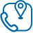 icone de um telefone com o indicador de um mapa