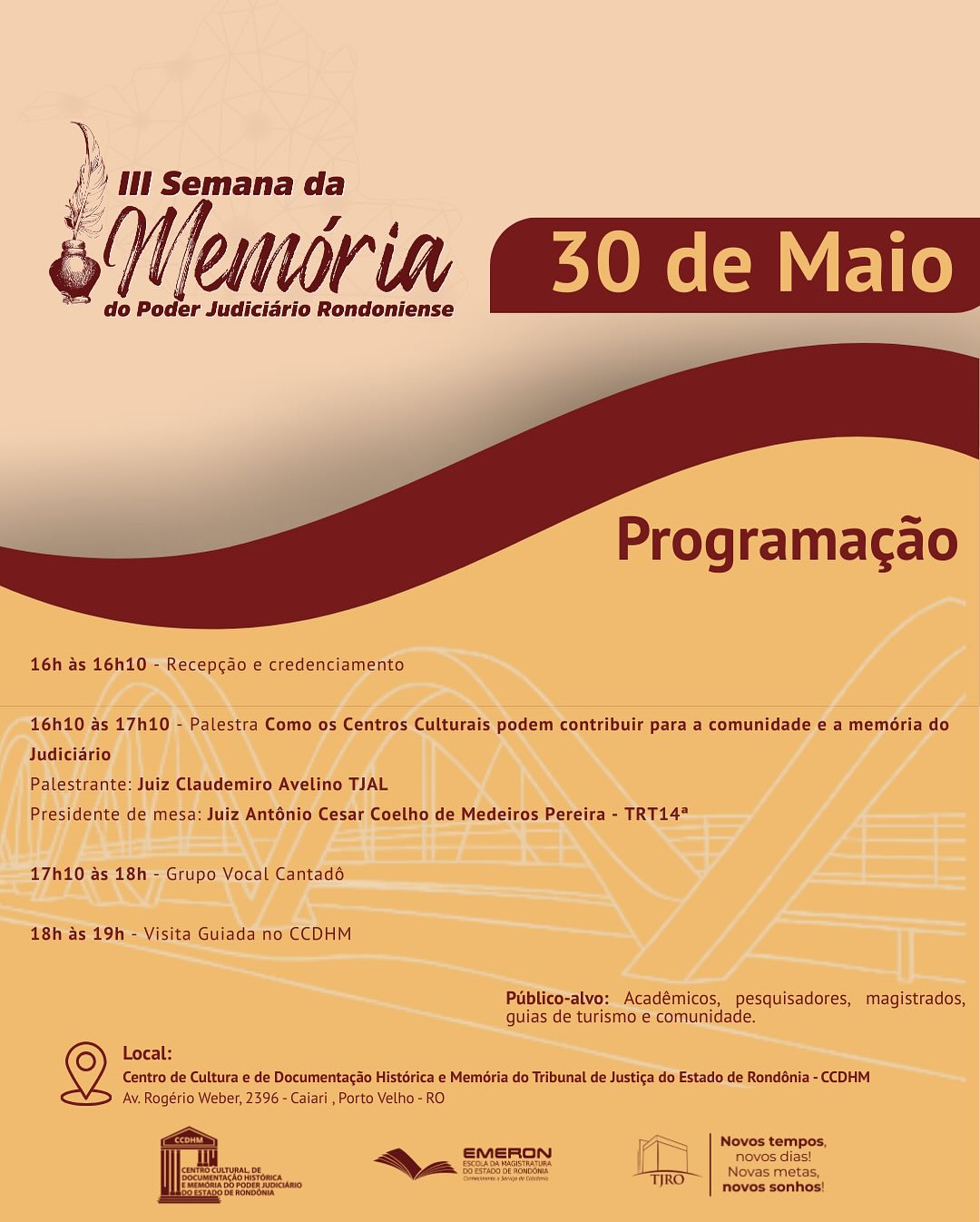 TRT-14 participa da III Semana da Memória do Poder Judiciário Rondoniense