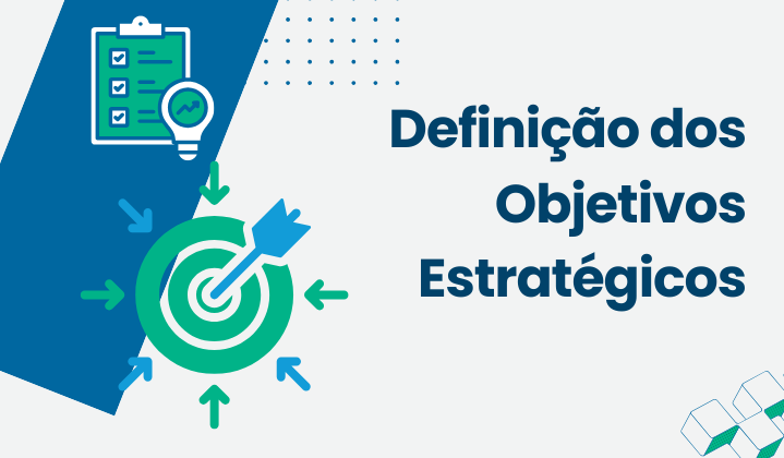 Etapa 3: Definição dos Objetivos Estratégicos. Apresenta ícones de checklist e um alvo com diversas setas apontando para o centro.